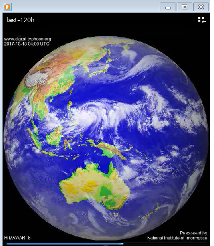 直近５日間（１２０時間）の気象衛星の映像